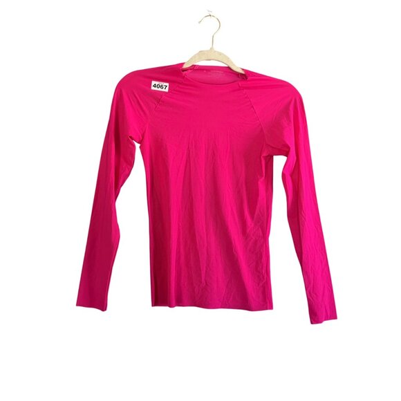 Commando Women's Rash Guard Swim Top Sz M Hot Pink Raglan Long Sleeve Stretch - Picture 1 of 6
